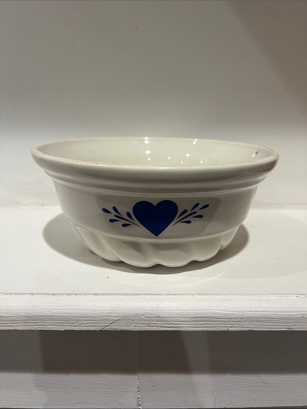 Vintage Decorative Jello Mold with Blue Heart